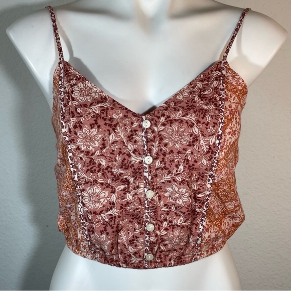 New American Eagle Floral Crop Tank Top XS New NWT New with Tags - Picture 1 of 13